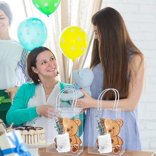 Teenyyou 43 Pcs Baby Shower Game Prizes for Winner Bamboo Cheese Board Spoon Plaid Towel Artificial Eucalyptus Stems Thank You Tag Card Gift Bag for Guest Baby Bridal Shower Wedding Favors(Bear) - Image 6