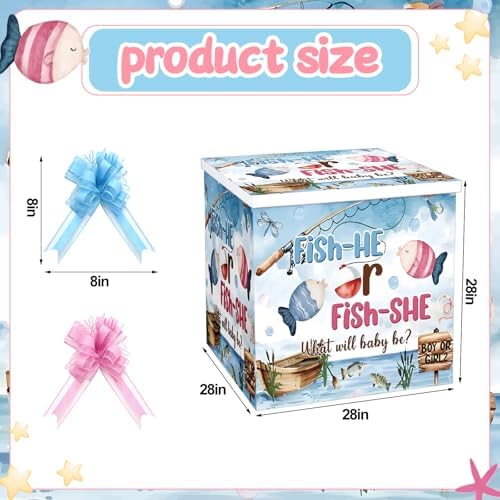 AmazingSpark 28in Giant Gender Reveal Gift Box Kit, Fishing - Image 2