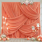 10x10 Orange Backdrop Curtain for Parties Wrinkle Free Orange Photo Curtains Backdrop Drapes Fabric Decoration for Wedding Birthday Party Baby Shower 5ft x 10ft,2 Panels - Image 3