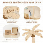 Personalized Name Kids Height Wall Chart - Coconut Tree Wood Height Chart - Image 4