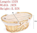 MEIEM Wicker Gift Baskets Empty Oval Willow Woven Picnic Cheap Easter Candy Storage Wine Basket with Handle Egg Gathering Wedding Basket (Natural) - Image 7