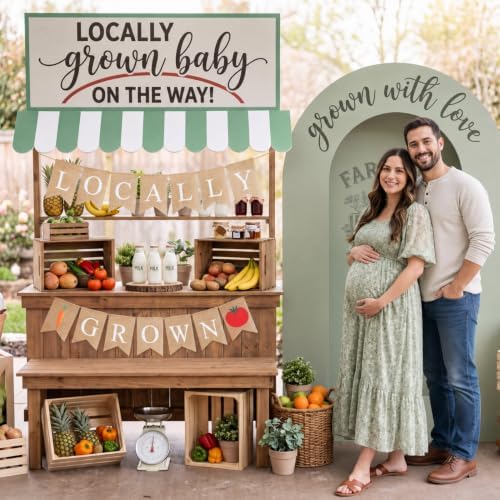 3 Pcs Locally Grown Baby Shower Decoration Set, Farmer Market Party Decor - Image 6