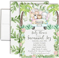 Custom Baby Shower Invites Jungle Safari Invitations for Boys or Girls, Pack of 20 5x7 Personalized Safari Jungle Theme Invites with Envelopes - Unique Jungle Baby Shower Cards by AmandaCreation by AmandaCreation