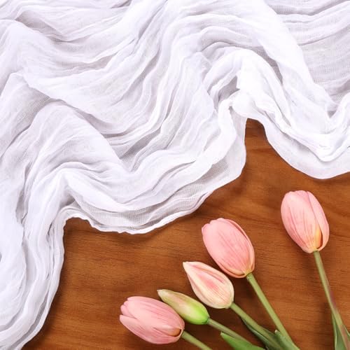 12 Pack White Cheesecloth Table Runner 10Ft 23 x 120 Inch - Image 4