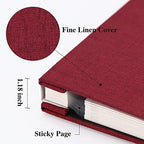 Vienrose Large Self Adhesive Photo Album with Window 11x10.6 60 Pages Red - Image 3