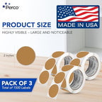 Perco Kraft Brown Perforated Round Circle Dot Sticker 2-Inch Labels — 3 Rolls, 1,500 Stickers - Natural Rustic Labels for Handmade Products, Thank You Stickers & Packaging - Made in USA - Image 2