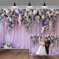 10x10ft Purple Lavender Floral Bridal Backdrop Wedding Flower Photography Backdrop for Girl Portrait Baby Shower Birthday Party Decor Banner Mother's Day Party Wall Backdrop Studio Photo Backgrounds by Mtsxfy