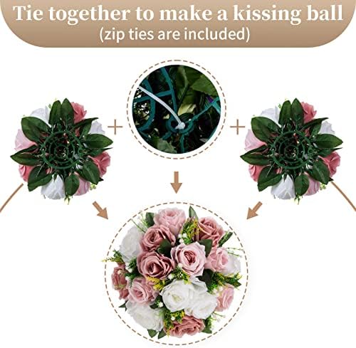 Sziqiqi Artificial Flower Centrepieces, Kissing Ball, Dusty Pink, 10Pcs - Image 5