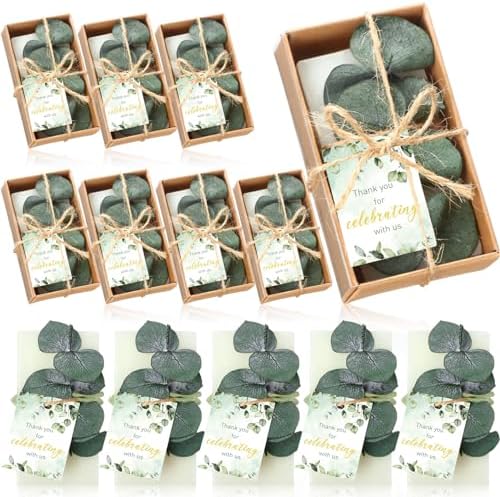24 Sets Eucalyptus Soaps Wedding Favors Bulk with Thank You Cards by Dansib
