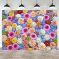 10x7ft Colorful Floral Photography Backdrop Flowers Background Vibrant Multicolor Blossoms for Party Wedding Photo Booth Studio Props Events Banner by ASDCXZ