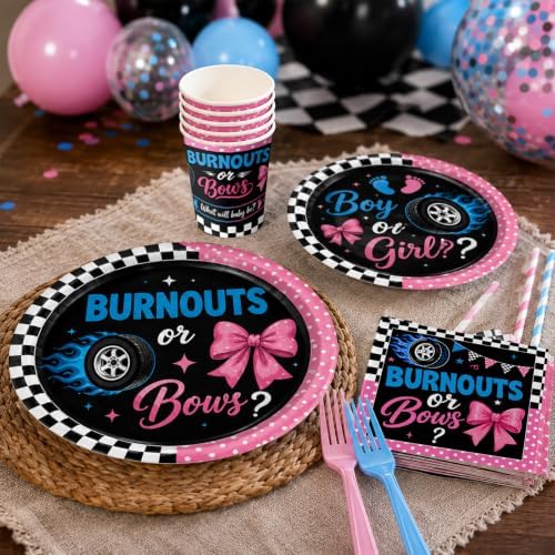 Burnouts or Bows Gender Reveal Decorations for 24 Guests - Image 5