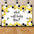 Leyiyi 10x7ft Backdrop for Gender Reveal Party Decorations What Will Baby Bee Yellow Bees Honeycomb Glitters Photography Background Boys Girls Gender Neutral Party Baby Shower Dessert Table Banner - Image 4