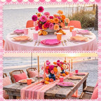 Zhehao 700 Pcs Pink and Orange Paper Plates and Napkins Party Supplies - Image 6
