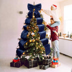 Wavwavw Christmas Giant Velvet Bow Decor Navy Blue Big Bow, 75 x 18 Inches - Image 4