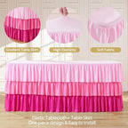 Pink Tablecloths for 6 Foot Rectangle Tables, 6ft Pastel Gradient Pink - Image 6