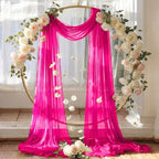Pack of 1 Wedding Arch Drape Panel Fabric 30" x 50ft - Hot Pink - Image 6