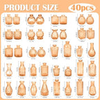 Glass Bud Vases in Bulk Small Mini Amber Vase for Flowers 40pc - Image 2