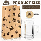 Meanplan 200 Pcs Paper Paw Bags with Footprint Paper Dog Treat Bags Bulk for Lunch Snacks Bread Candy Sandwich Popcorn Cookies Food Party Favors (Brown) - Image 2