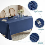 VidaFete 10 Pack 90 * 132inch Navy Rectangle Tablecloth for 6ft Tables - Image 3