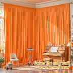 40ftx10ft Wrinkle Free Orange Backdrop Curtain - 10 Feet Photography Backdrop Drapes, Silky Polyester Back Drop Cloth for Wedding Baby Shower Balloon Arch Background - Image 5