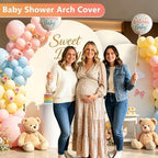 Hemmotop Stretchy Beige Arch Backdrop Cover Set, 7.2ft, 6.6ft, 6ft, 3-Piece - Image 6