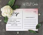 50 Blank RSVP Cards With White Envelopes- Watercolor Splash Style Response Card-RSVP For Wedding-Rehearsal Dinner-Baby Shower-Bridal Shower-Engagement Party Invitations - Image 5