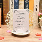 FOMTOR Laser Cut Wedding Invitation Set with Envelopes & Inserts & Seals – Perfect for Weddings, Bridal Showers, Engagements & Anniversary Celebrations - Silver, 25pcs - Image 4