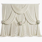 20ft x 10ft Beige Backdrop Curtains, 4 Panels Beige Drapes for Backdrop - Image 6