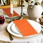 KAMMAK Napkins Disposbale 100 Pack Orange Cloth like Paper Dinner Napkins with Pocket Folded Wedding Napkin Guest Hand Towels for Party Reception, Bathroom, Kitchen, Restaurants (16.5 x 16.5 inch) - Image 4