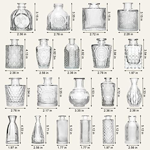 Arme Glass Bud Vase Set of 32 Pcs，Small Glass Vases for Flowers，Clear Bud Vases in Bulk，Vintage Vases for Centerpieces，Small Glass Bud Vase for Rustic Wedding Decorations，Home Table Flower Décor - Image 3