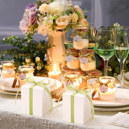 MTLEE 20 Pcs Sage Green Wedding Candle Favors Bridal Shower Gift for Guests - Image 2