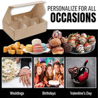 100 pcs Kraft Mini Truffle Box for 6 treats with Window and Dividers, Bakery Boxes, 5 x 3.5 x 1.57 Inches VERY SMALL Baking Boxes, Square Truffles Decorating Supplies for Gift Giving - Image 5