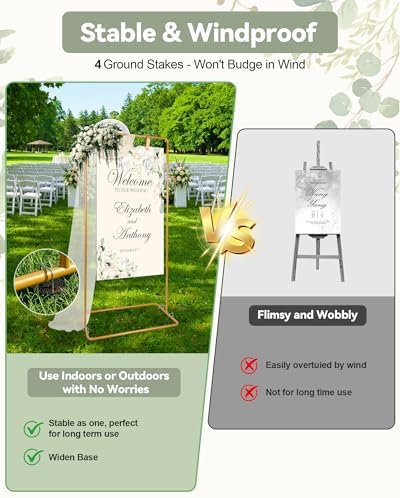 Wedding Easel Stand, 3 type Welcome To Our Wedding Sign Display Stand - Image 4