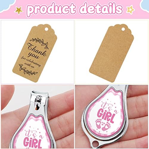 Minatee 50Set Baby Shower Bottle Openers Nail Clipper for Guest, Girl Foot - Image 3