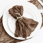 Brown 60 Pack Cheesecloth Napkins Washable 21x21 Inches Brown Cloth Napkins Set of 60 Dinner Table Napkins for Wedding Summer Bridal Baby Shower Rustic Boho Cotton Gauze Party Table Decor - Image 6
