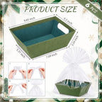 Mimorou 6 Pack Velvet Baskets for Gifts Empty to Fill, Green Gift Baskets - Image 2