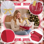 Mimorou 6 Pack Velvet Baskets for Gifts Empty to Fill, Red Gift Baskets - Image 3