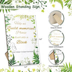 144 Pcs Baby Shower Game Sign Kit, Baby Shower Blocks Games Sets, Includes 50 DIY Blank Wooden Blocks, 41 Stencils, 36 Paint Markers, 15 Advice Cards, 1 Storage Box and 1 Wooden Sign - Image 3