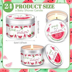 MTLEE Baby Shower Party Favors Candles Lavender Scented Baby Shower Favors for Guests Rustic Tealights Candles Gender Reveal Return Gifts(Red,One in A Melon,1.2 oz,24 Pcs) - Image 2