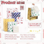 Humyoun 24 Pack Christmas Paper Gift Bags Bulk Assorted Sizes, Colorful - Image 2
