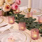 SUPMIND 24pcs Votive Candle Holders, Pink Glass TeaLights Holder Bulk - Image 5