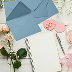 Whaline 50Pcs A7 Invitation Envelopes Set Dusty Blue Greeting Card Envelopes V-Flap Envelope Gift Card Sleeves for Mailing Envelope Sending Card Wedding Baby Shower Birthday, 7.3x5.3 Inch (Pack of 2) - Image 5