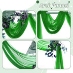 Pack of 2 Wedding Arch Drape Panel Fabric 30" x 75ft - Green - Image 5