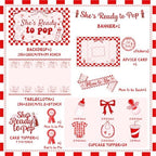 Shes Ready to Pop Baby Shower Decorations, All-in-1 Retro Soda Pop Baby Shower Decorations with Balloon Arch Baby Boxes Plates Napkins Cake Toppers Tablecloth Backdrop Banner for Gender Reveal Party - Image 5