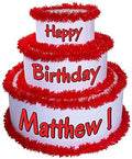Anderson's White & Red Personalized Pop-Out Birthday Cake, Life-Size Faux Cake with Fun Font, Custom Name, Surprise Reveal Prop for Milestone Parties, Photo Ops, Store or Business Events by Andersons