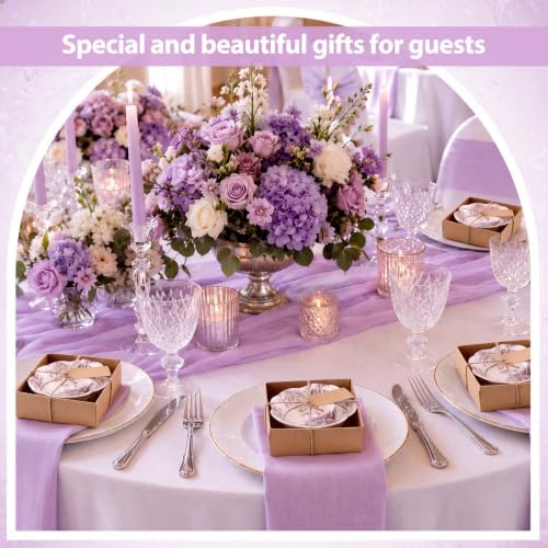 12 Pcs Wedding Favors for Guests Small Ceramic Bowls, Flower, Purple - Image 5