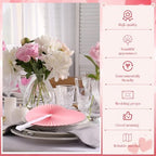 Blulu 60 Pack Wedding Heart Folding Hand Fans Decor Bulk, Red Pink - Image 6