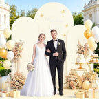 Set of 3 Wedding Arch Cover 6ft 6.6ft 7.2ft Ivory Arch Cover Chiara Arch Backdrop Cover Spandex Arch Stand Cover Balloon Arch Covers Stretchy Backdrop for Wedding Ceremony Birthday Party Events - Image 4