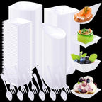 Tessco for you 800 Pcs Mini Appetizer Plates Classic Style White by Tessco