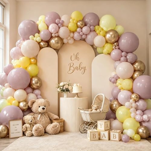 Dusty Green Orange Balloon Garland, Double Stuffed Sage Nude Blush Mauve Lemon Gold Balloon Arch Kits for Baby Shower Birthday Bridal Wedding Fall Party Decorations - Image 3